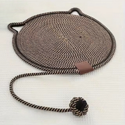 Alfombra de rascado y diversión con forma de gato