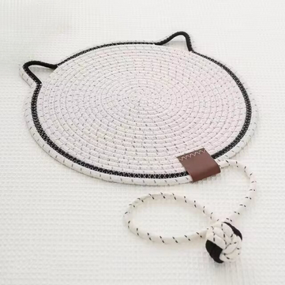 Alfombra de rascado y diversión con forma de gato