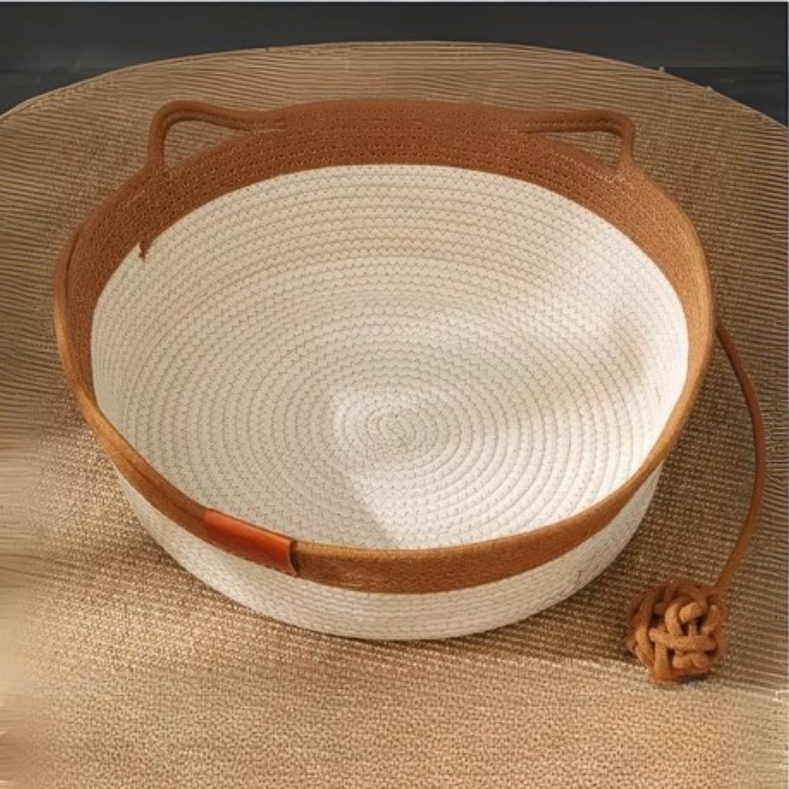 Cesta de algodón tejido para gatos