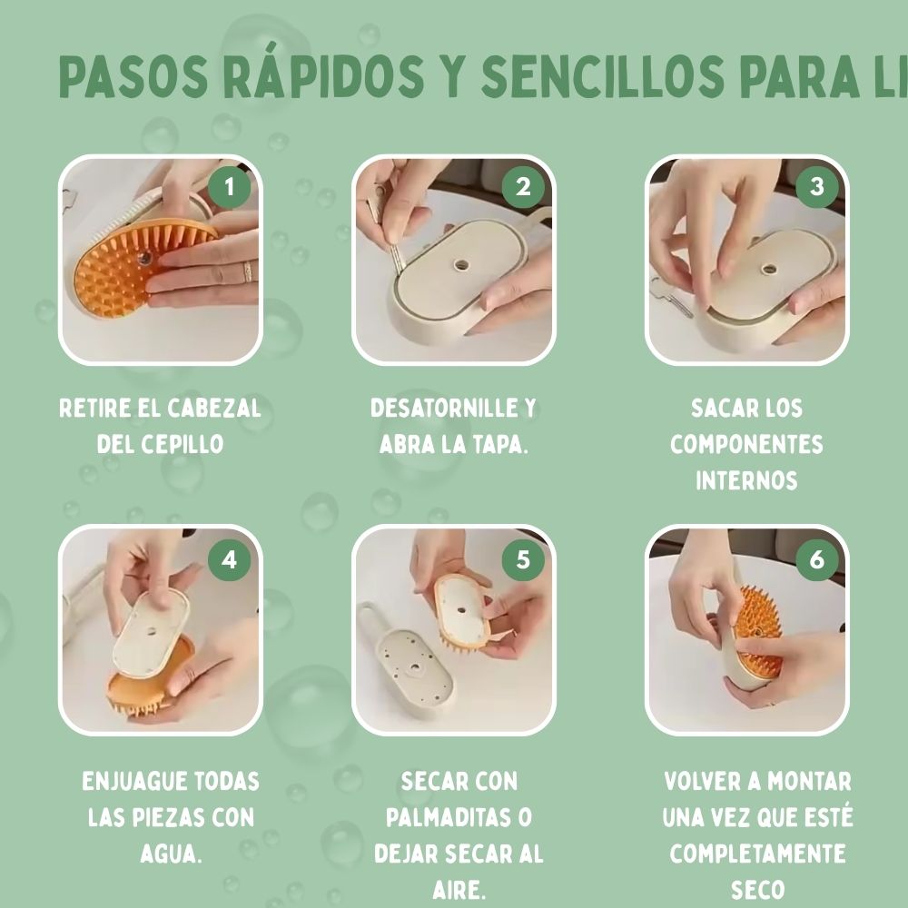 Cepillo de Vapor Multifuncional 4 en 1 para gatos