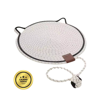 Alfombra de rascado y diversión con forma de gato