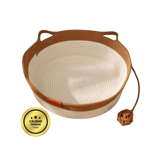 Cesta de algodón tejido para gatos