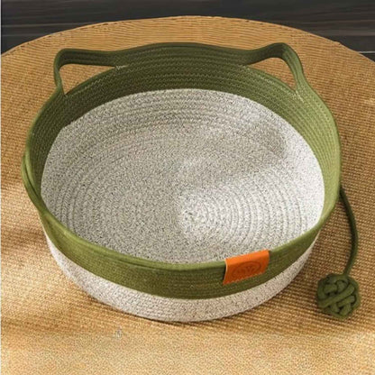 Cesta de algodón tejido para gatos