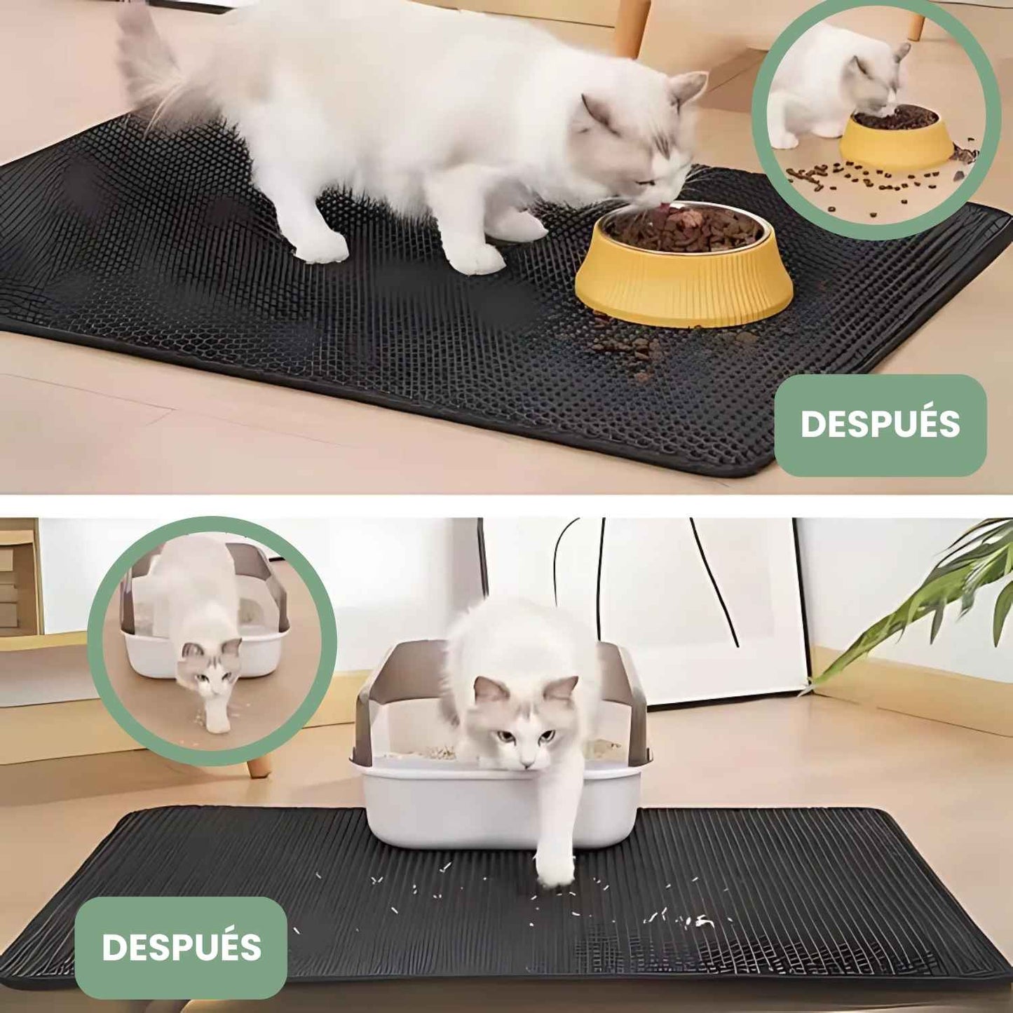 TAPETEMÁGICO - Alfombra de doble capa que mantiene el suelo limpio y recoge eficazmente los restos de arena y comida